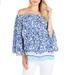 Lilly Pulitzer Tops | Lilly Pulitzer | Nevie Long Sleeve Off The Shoulder Top | Color: Blue/White | Size: Xs