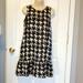 J. Crew Dresses | J. Crew Sleeveles Silk Houndstooth Drop Waist Pleated Dress 0 | Color: Black | Size: 0