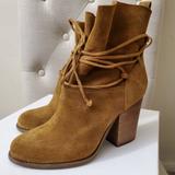 Jessica Simpson Shoes | Jessica Simpson Split Suede Ankle Booties | Color: Tan | Size: 7.5