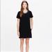 Madewell Dresses | Madewell Crepe Black Leather Trim Mini Shift Dress | Color: Black | Size: S