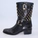 Michael Kors Shoes | Michael Kors Moto Black Vachetta Leather Boots Gold Studs Studded Size 9 New | Color: Black | Size: 9