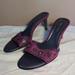 Nine West Shoes | Nine West 8m Pink Purple Beaded Slip On Sandals | Color: Pink/Silver | Size: 8