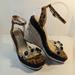 Jessica Simpson Shoes | Jessica Simpson Leopard Print Open Toe Wedge Sandals Women Size 8m Leopard | Color: Black/Brown | Size: 8