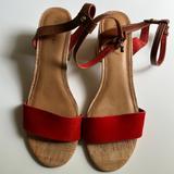 Coach Shoes | Coach Red Leather Sandals Size 9 B | Color: Red | Size: 9