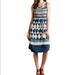 Anthropologie Dresses | Maeve Castalia Dress 2 Indigo Blue & Cream Tie Dye Smocked S | Color: Blue/Cream | Size: 2