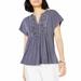 Michael Kors Tops | Michael Kors Top Geo Border Flutter Sleeves Navy Sz S New Nwt 944 | Color: Tan | Size: S