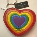 Kate Spade Accessories | Kate Spade New Rainbow Heart Key Fob With Zippered Holder | Color: Purple/Red | Size: 4-1/2"