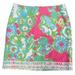 Lilly Pulitzer Skirts | Lily Pulitzer Pink Green And Blue Floral Rick Rack Trim Pencil Skirt Size 0 | Color: Green/Pink | Size: 0
