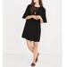 Madewell Dresses | Madewell Black Mini Dress With Flared Bell Sleeves Medium Crepe | Color: Black | Size: M