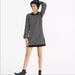 Madewell Dresses | Madewell Merino Wool Button Sleeve Sweater Dress In Stripe Size Medium | Color: Black/White | Size: M