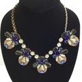 J. Crew Jewelry | J.Crew Jewelry | J.Crew Rhinestone Statement Necklace Blue And Tan Stones | Color: Blue/Tan | Size: Os