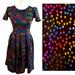 Lularoe Dresses | Lularoe Amelia Elegant Collection Pleated Pocket Sequined Dress Size M | Color: Black | Size: M