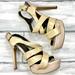 Jessica Simpson Shoes | Guc Jessica Simpson Nude Strappy Patent Platform Sandal Open Toe Heels 7.5 | Color: Pink/Tan | Size: 7.5