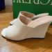 J. Crew Shoes | New With Box White J.Crew Leather Slide Wedge | Color: White | Size: 8