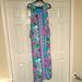 Lilly Pulitzer Dresses | Lilly Pulitzer Donna Maxi Romper Special Delivery Blue Purple Pink | Color: Blue/Pink | Size: 2