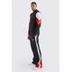 Mens Red Tall Man Colour Block jumper Gusset Tracksuit, Red