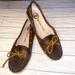 Michael Kors Shoes | Michael Kors Monogram Leather Shoes Slip On Flats Top Sider Size 6.5 | Color: Black/Brown | Size: 6.5