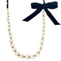 Kate Spade Jewelry | Kate Spade Ribbons And Pearls Necklace | Color: Black/Cream | Size: Os