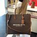 Michael Kors Bags | Michael Kors Mirella Large Logo Tote Bag Dark Brown Signature Nwt | Color: Brown/Gold | Size: Various