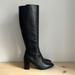 Anthropologie Shoes | Knee-High, Block-Heel, Black Leather Boots- Size 40/9.5 | Color: Black | Size: 40
