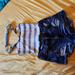 American Eagle Outfitters Other | Ladies Clothes Set. Short Size 00 And Top Size Small. | Color: Blue/Cream | Size: Top Small Short. 00