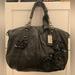 Coach Bags | Coach Black Floral Satchel/ Shoulder/ Crossbody Bag | Color: Black | Size: Approximately 12” X 12”