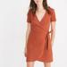 Madewell Dresses | Madewell Texture And Thread Side-Tie Short-Sleeve Dress | Color: Brown/Orange | Size: Xs