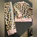 Adidas Matching Sets | Adidas Girls Pink Leopard Print Track Suit Size 4t | Color: Pink | Size: 4tg