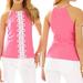Lilly Pulitzer Tops | Lilly Pulitzer Annabelle Pink White Halter Tank Top Blouse Size 6 | Color: Pink/White | Size: 6