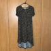 Lularoe Dresses | Lularoe Carly High Low Dress Black Swirl Print | Color: Black/Yellow | Size: Xs
