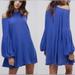 Free People Dresses | New With Tags- Free People- Drift Away Cold Shoulder Shift Dress/Tunic. Size S. | Color: Blue | Size: S