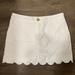 Lilly Pulitzer Shorts | Lilly Pulitzer Colette Scallop Hem Skort Mini Skirt Resort White Size 0 | Color: White | Size: 0