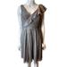 J. Crew Dresses | J. Crew Women 100% Silk Serena Mini Skater Dress Rufell Neck Backless Gray 6p | Color: Gray | Size: 6p