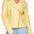 Levi's Jackets & Coats | Levi’s Faux Leather Moto Jacket Yellow (Popcorn) Sz Xs Nwt | Color: Yellow | Size: Xs