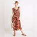 Madewell Dresses | Madewell Terracotta Floral Short Flutter Sleeve Scoop Neck Midi Dress Size 6 | Color: Gray/Orange | Size: 6