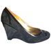 Coach Shoes | Euc Coach Kerryann Black Signature Patent Trim Wedge Heels Size 9 | Color: Black | Size: 9