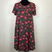 Lularoe Dresses | Lularoe Carly Floral Gray Pink Hi-Lo Dress | Color: Gray/Pink | Size: Xs