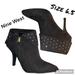 Nine West Shoes | Nine West Black Suede Heeled Shoe Boots With Gold Stones On Top Size 6.5 | Color: Black | Size: 6.5