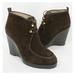 Michael Kors Shoes | $600 Michael Kors Collection Beth Wedge Booties Boot Rich Suede Brown 37.5 (Z1) | Color: Brown | Size: 37.5eu