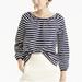 J. Crew Tops | J. Crew Striped Long Sleeve Peasant Top Navy Blue/White (Xsmall) | Color: Blue/White | Size: Xs