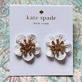 Kate Spade Jewelry | Kate Spade White Floral Post Earrings | Color: Gold/White | Size: 3/4" X 3/4"