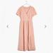 Madewell Dresses | Madewell Linen-Blend Midi Dress | Color: Pink | Size: Xs