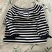 J. Crew Tops | J. Crew Navy And White Striped Off The Shoulder Top, Size Xs | Color: Blue/White | Size: Xs