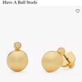 Kate Spade Jewelry | Kate Spade “ Have A Ball” Gold Tone Earrings , Nwt, In Signature Box | Color: Gold | Size: Os