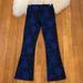 Zara Pants & Jumpsuits | Nwot Zara Jacquard Blue Floral Knit Flared Leggings | Color: Black/Blue | Size: M