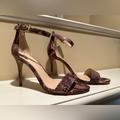 Nine West Shoes | Nine West Mana Stiletto Heel Sandal Brown Snake 8.5 | Color: Brown/Tan | Size: 8.5
