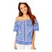 Lilly Pulitzer Tops | Lilly Pulitzer Frankee Off The Shoulder Short Sleeve Top Size S | Color: Blue/Pink | Size: Seu