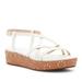 Kate Spade Shoes | Kate Spade Womens White Tonie Platform Sandals Laser Cut Ankle Strap Size 10 | Color: Tan/White | Size: 10