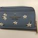 Kate Spade Accessories | Kate Spade New Blue Floral Embroidered Zippered Card Holder | Color: Blue/Cream/Red/White | Size: 5" X 3"