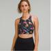 Lululemon Athletica Tops | Lululemon Wunder Train Longline Bra Med. Support, C/D Cup Floral Multi Black - 8 | Color: Black/Pink | Size: 8